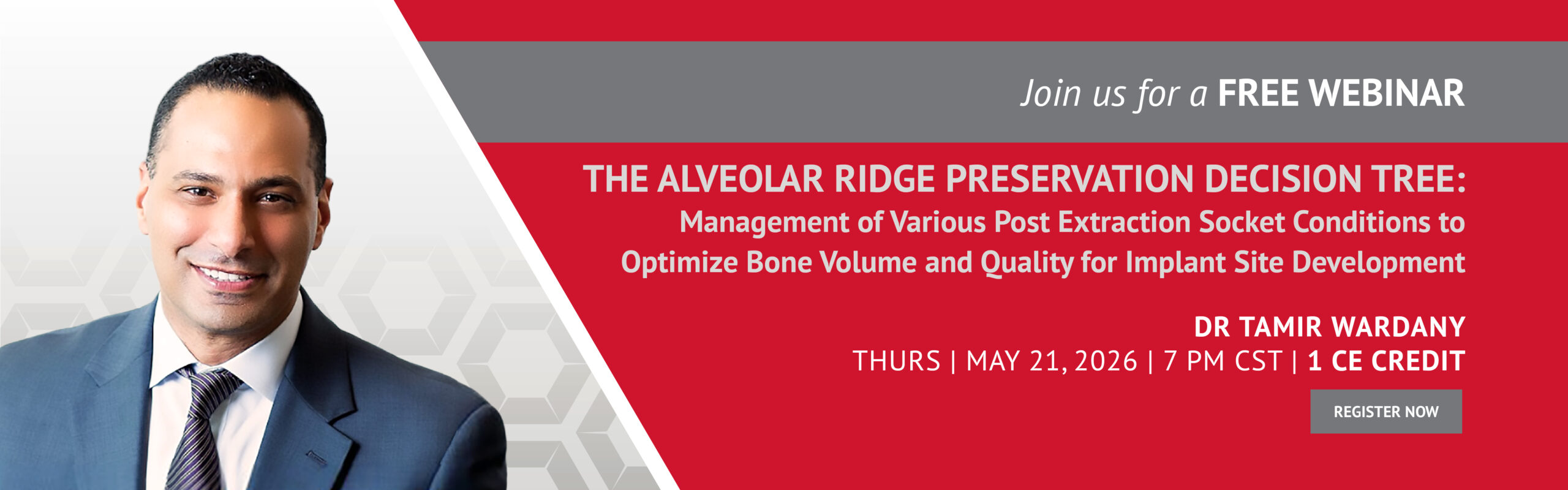 Tamir Wardany – The Alveolar Ridge Preservation Decision Tree: Management of various post extraction socket conditions to optimize bone volume and quality for implant site development